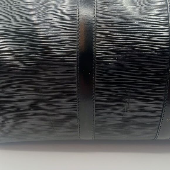 LOUIS VUITTON VINTAGE BLACK EPI LEATHER DUFFLE TRAVEL BAG KEEPALL 50 - Picture 12 of 16